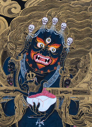 Sakya Mahakala with His Retinues and Sakya Masters, A complete Set of Mahakala Thangka