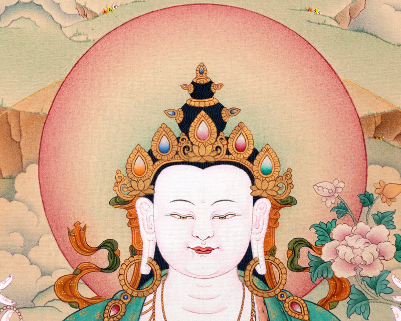 Chenrezig Thangka | Avalokiteshvara | Tibetan Karma Gadri Art