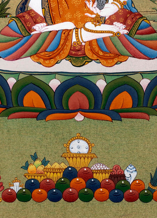 Vajrasattva Yab Yum Thangka | 24K Gold Tibetan Art with Silk Brocade