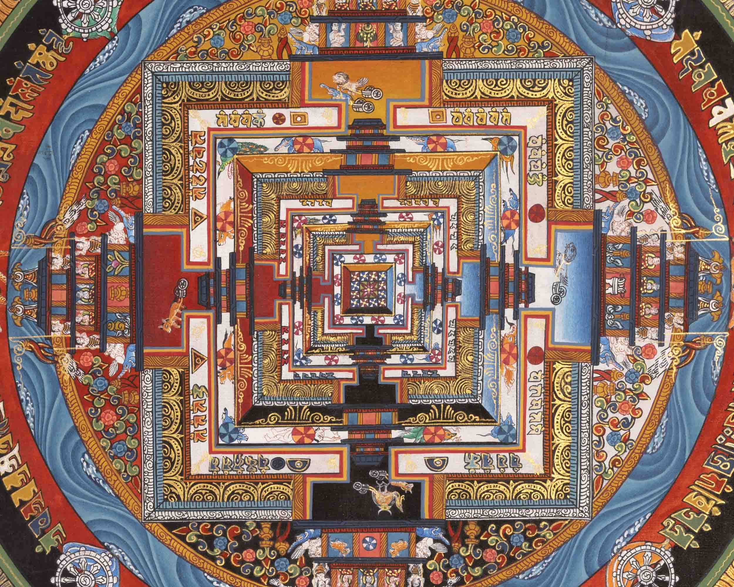 Kalachakra Mandala Thangka | Wheel Of Time | Religious Wall Decors