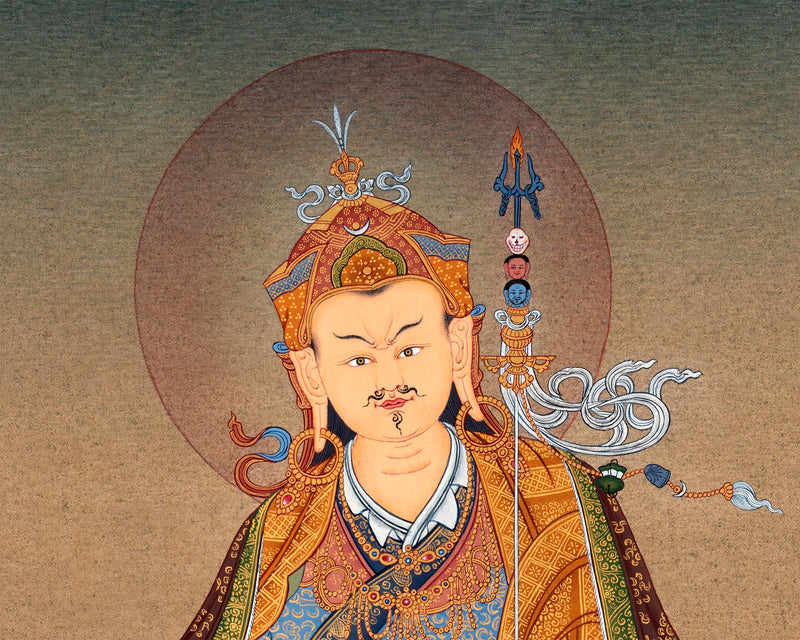 Master Padmasambhava | Lotus Born Guru Thangka | Handmade Painting