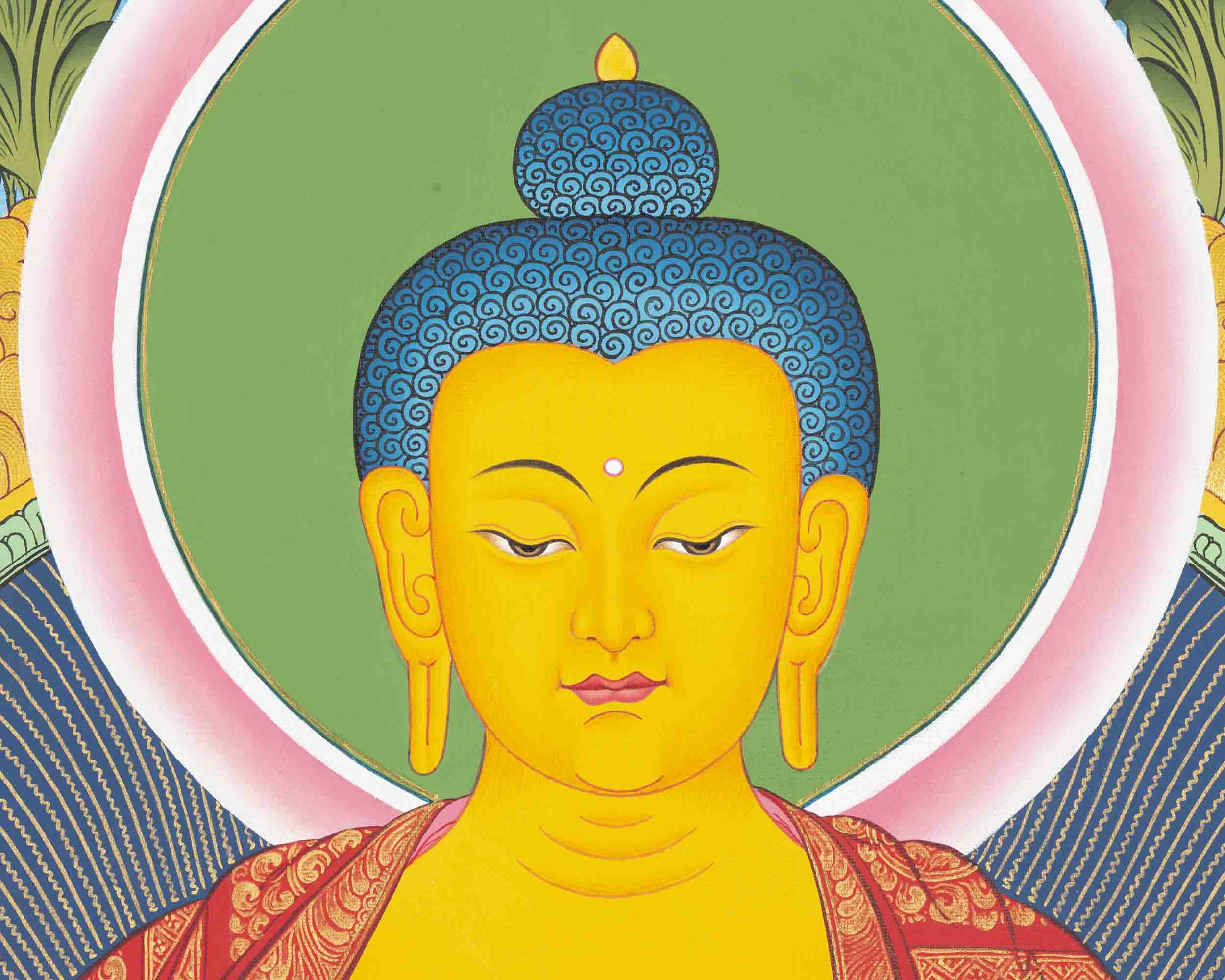 Shakyamuni Buddha Thangka | Religious Buddhist Paint | Wall Decors