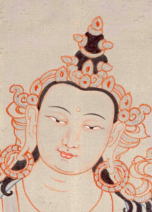 Silver Vajrasattva Thangka | Religious Wall Decoration