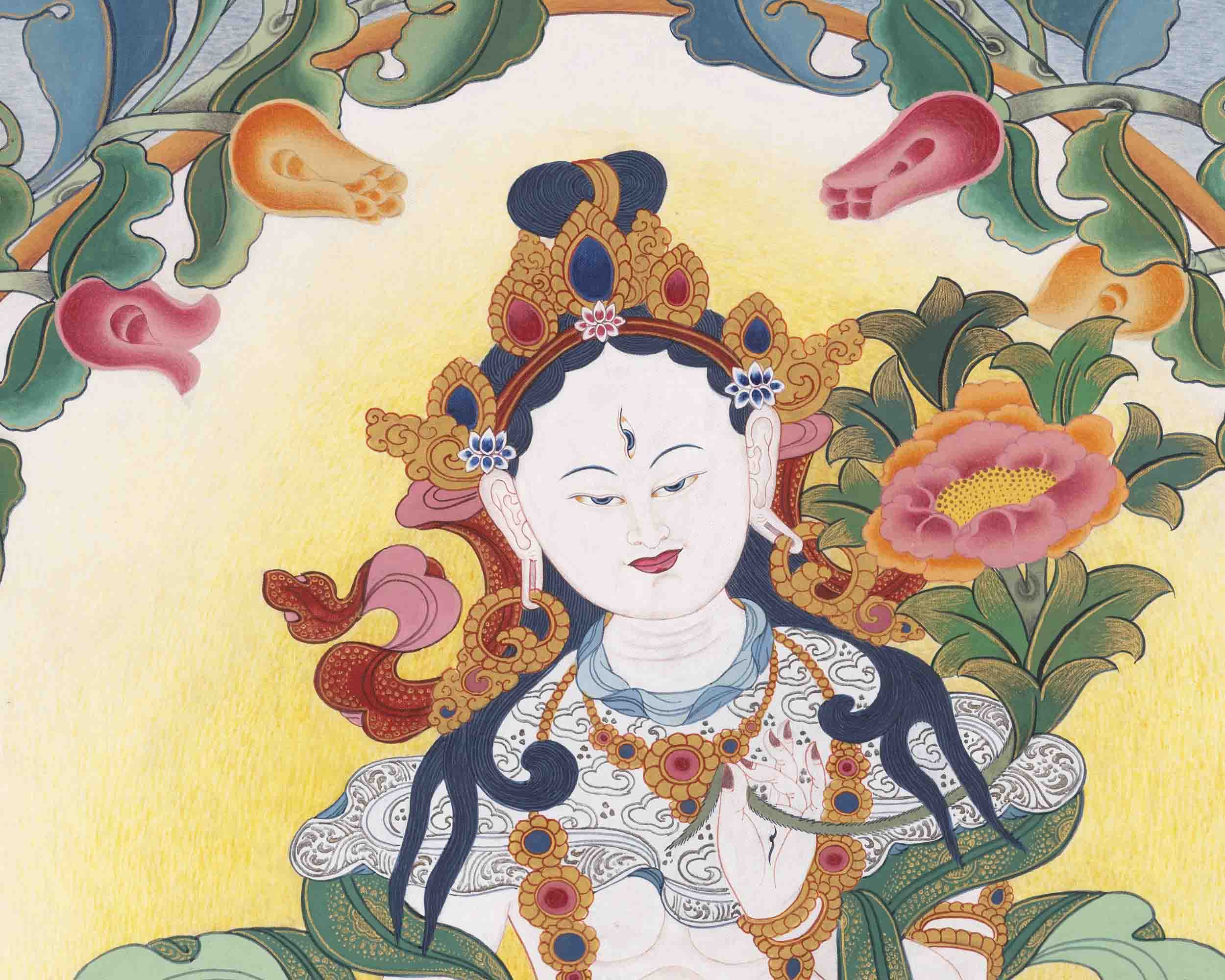 White Tara Thangka | Buddhist Religious Paintings