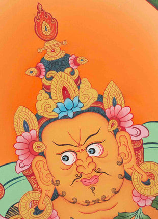 Dzambala Kubera Thangka Painting | Deity Of Wealth | Wall Decors