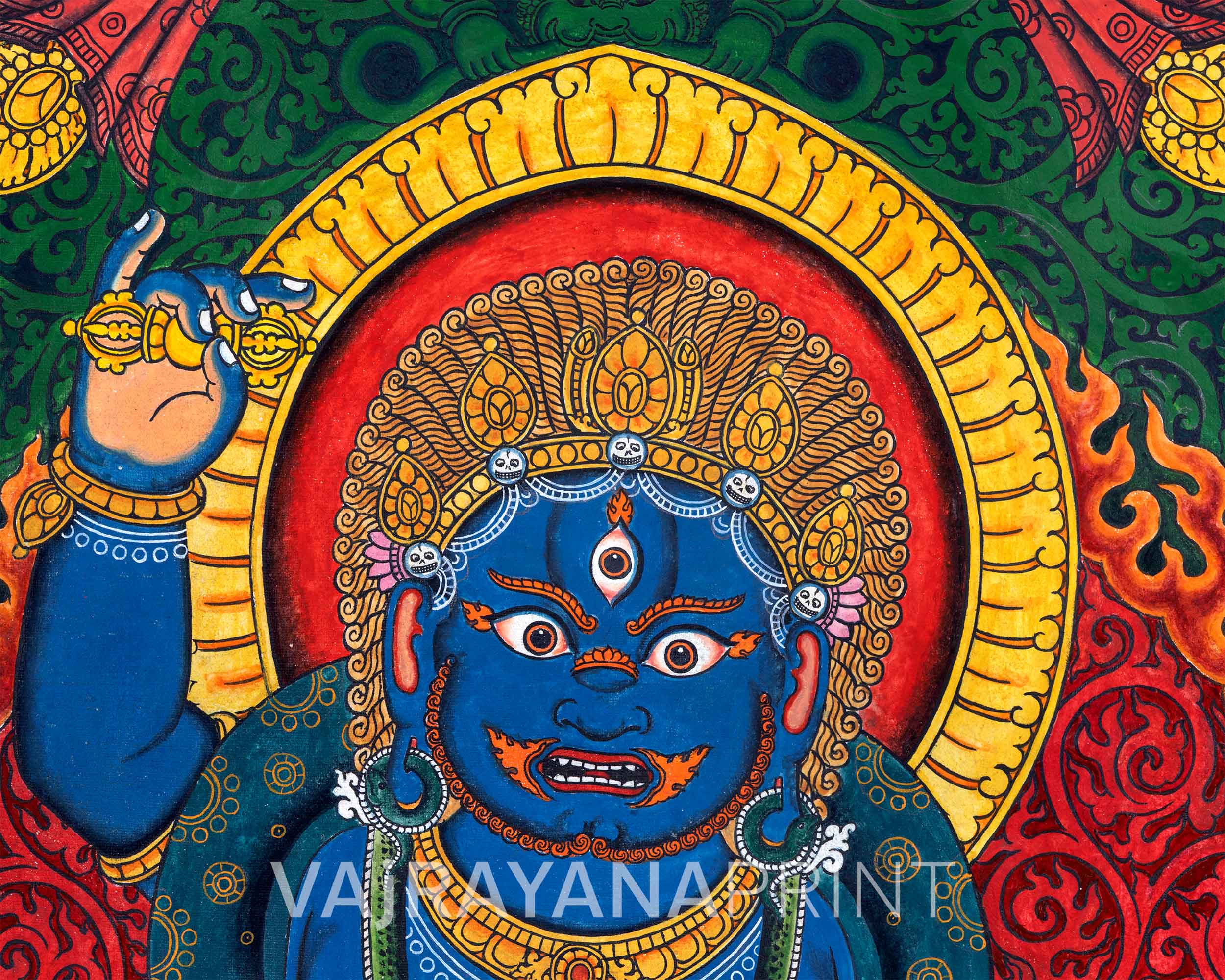 Traditional Vajrapani Art Print For Mindfulness | The Holder Of Thunderbolt Giclee Print