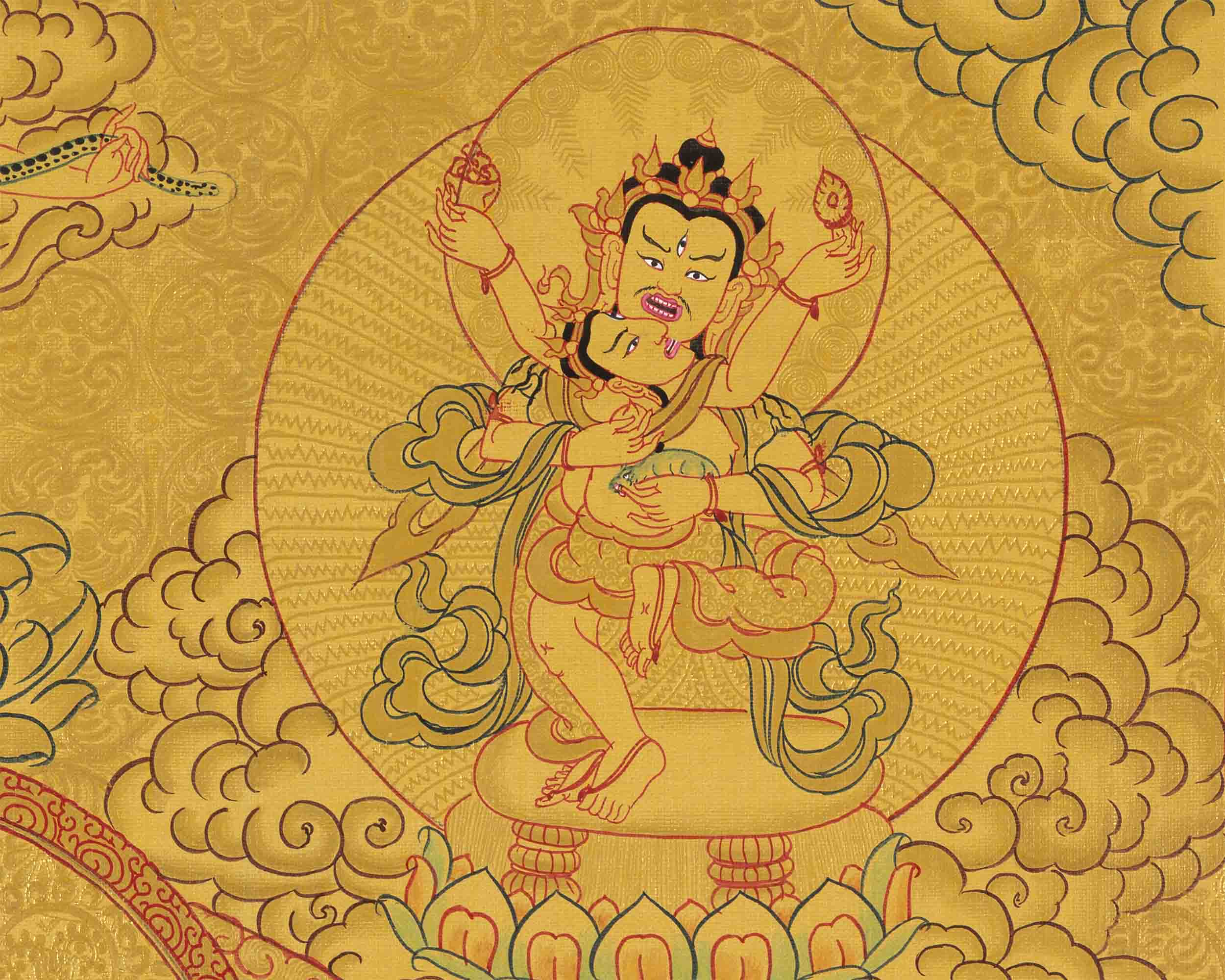 Full 24K Gold Dzambala Thangka | Art Painting