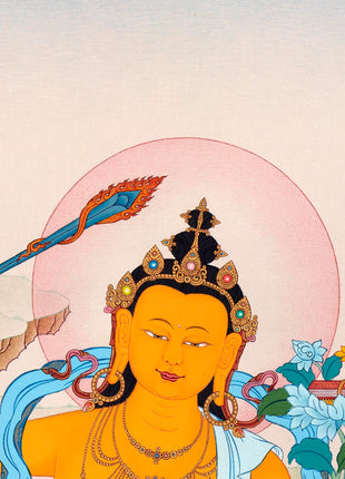 Manjushri Thangka Art | Traditional Karma Gadri Style