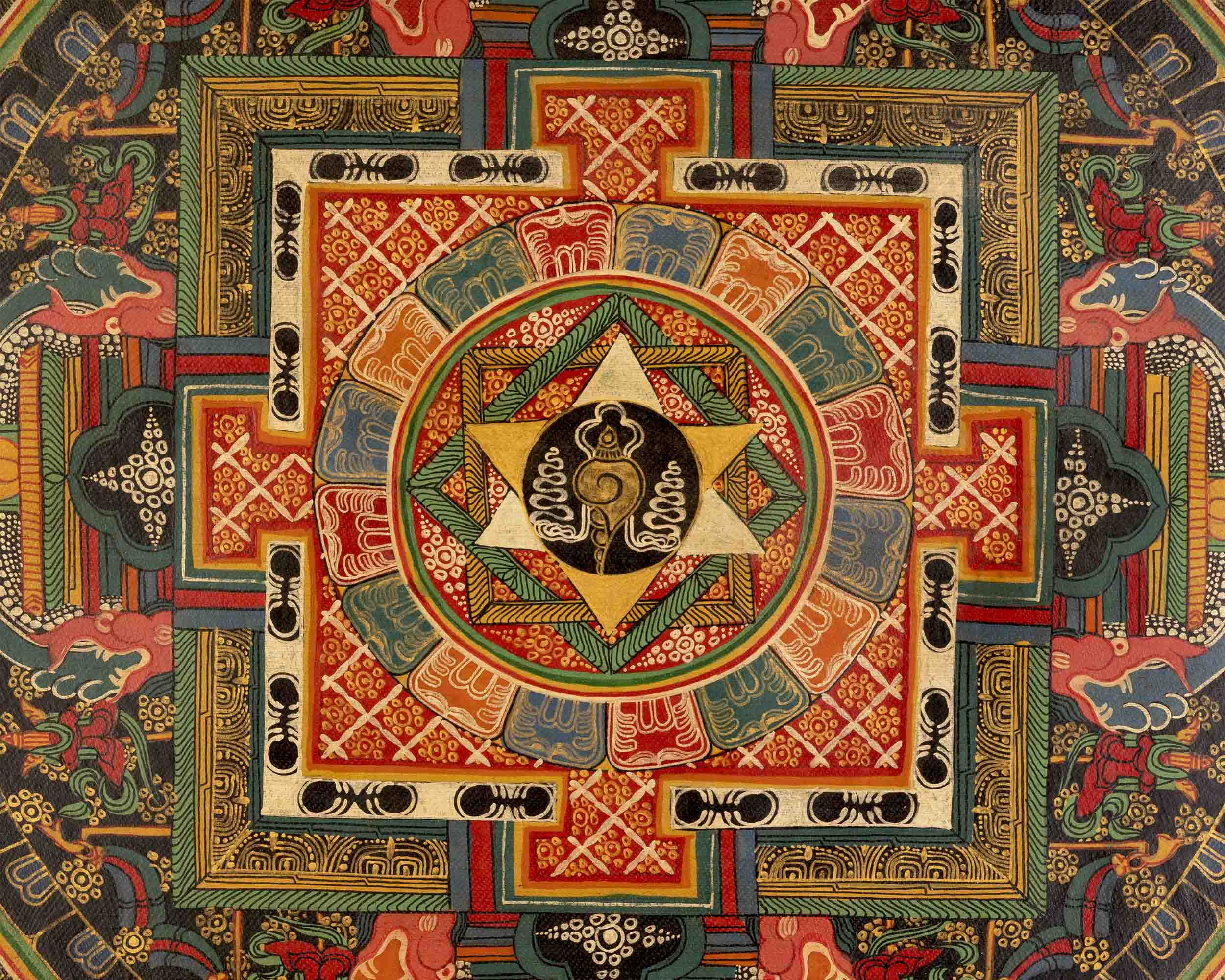 Oil Varnished Sankha Mandala Thangka | Zen Buddhism