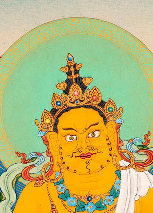 Small Thangka of Jambala, Buddhist Wealth Deity