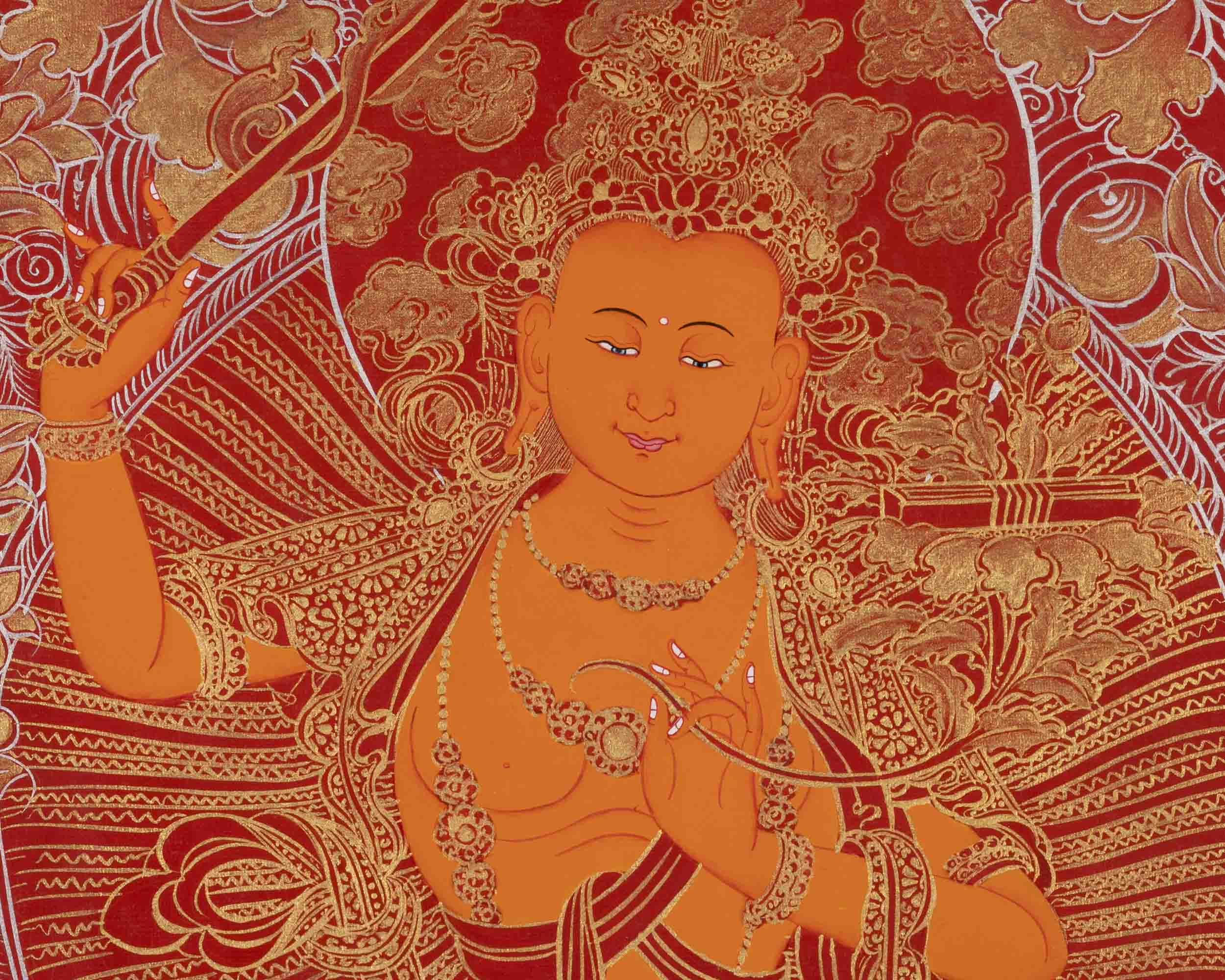 Bodhisattva Manjushree Thangka | Religious Art | Buddhist Gifts