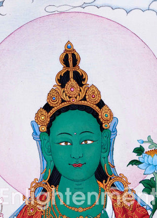 Green Tara, The Buddha Tara Devi Thangka For Healing & Longevity | Traditional Tibetan Buddhist Art