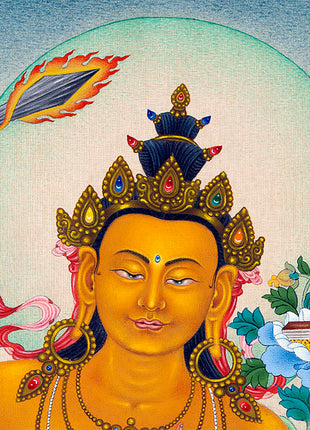 Bodhisattva Manjushri | Buddhist Deity | Digital Thangka Print