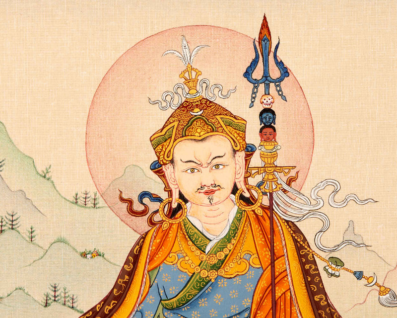 Guru Padmasambhava Thangka Art | Originally Hand Painted Tibetan Artwork