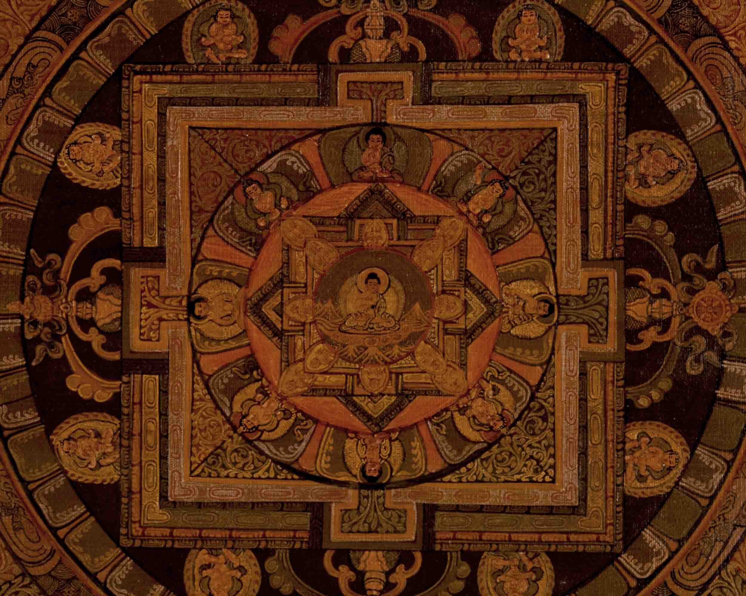 Traditional Mandala Thangka | Oil Varnished Art | Religious Wall Decors