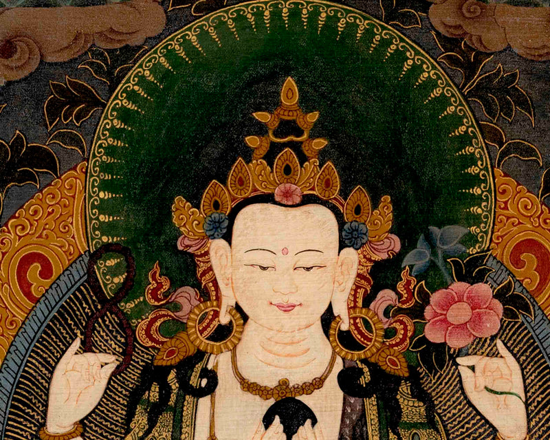 Avalokitesvara Chengrezig | Traditional Tibetan Thangka | Wall Decors
