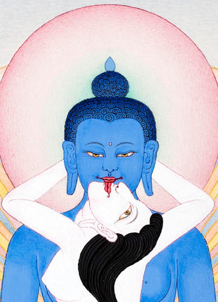 Samantabhadra with Consort | Traditionally Hand Painted Buddhist Thangka