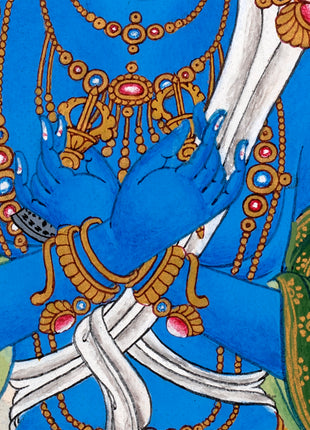 Vajradhara Buddha Thangka | Hand Painted Tibetan Art