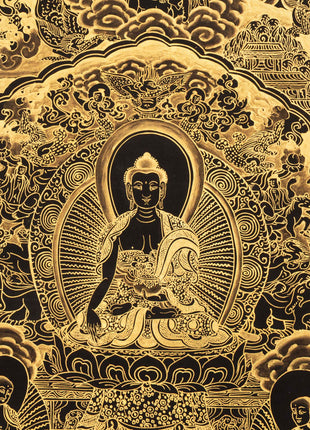 Gold Style Buddha Life Story | Tibetan Buddhist Wall Decoration Art Thangka