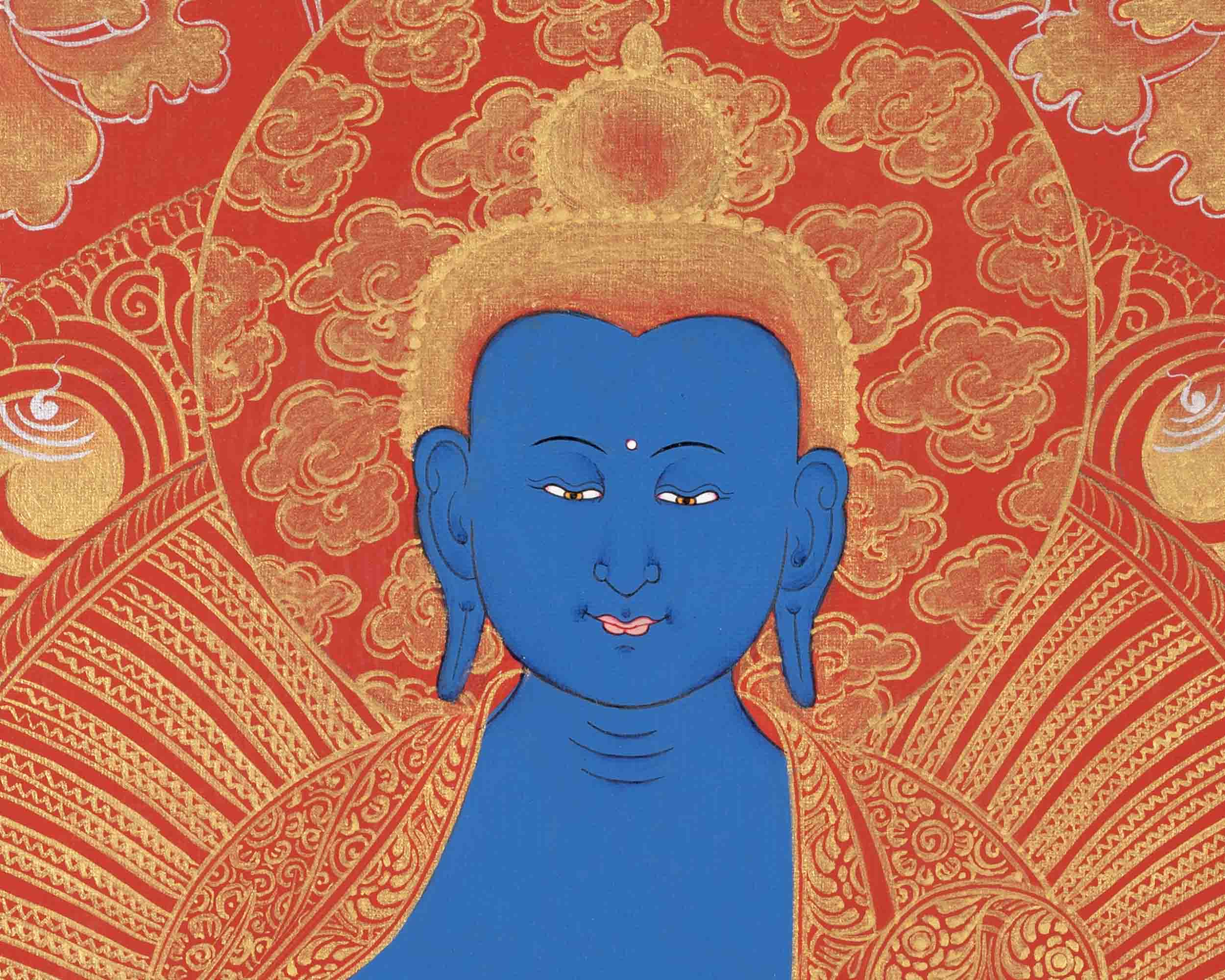 Medicine Buddha Thangka | Traditional Tibetan Painting | Wall Decors
