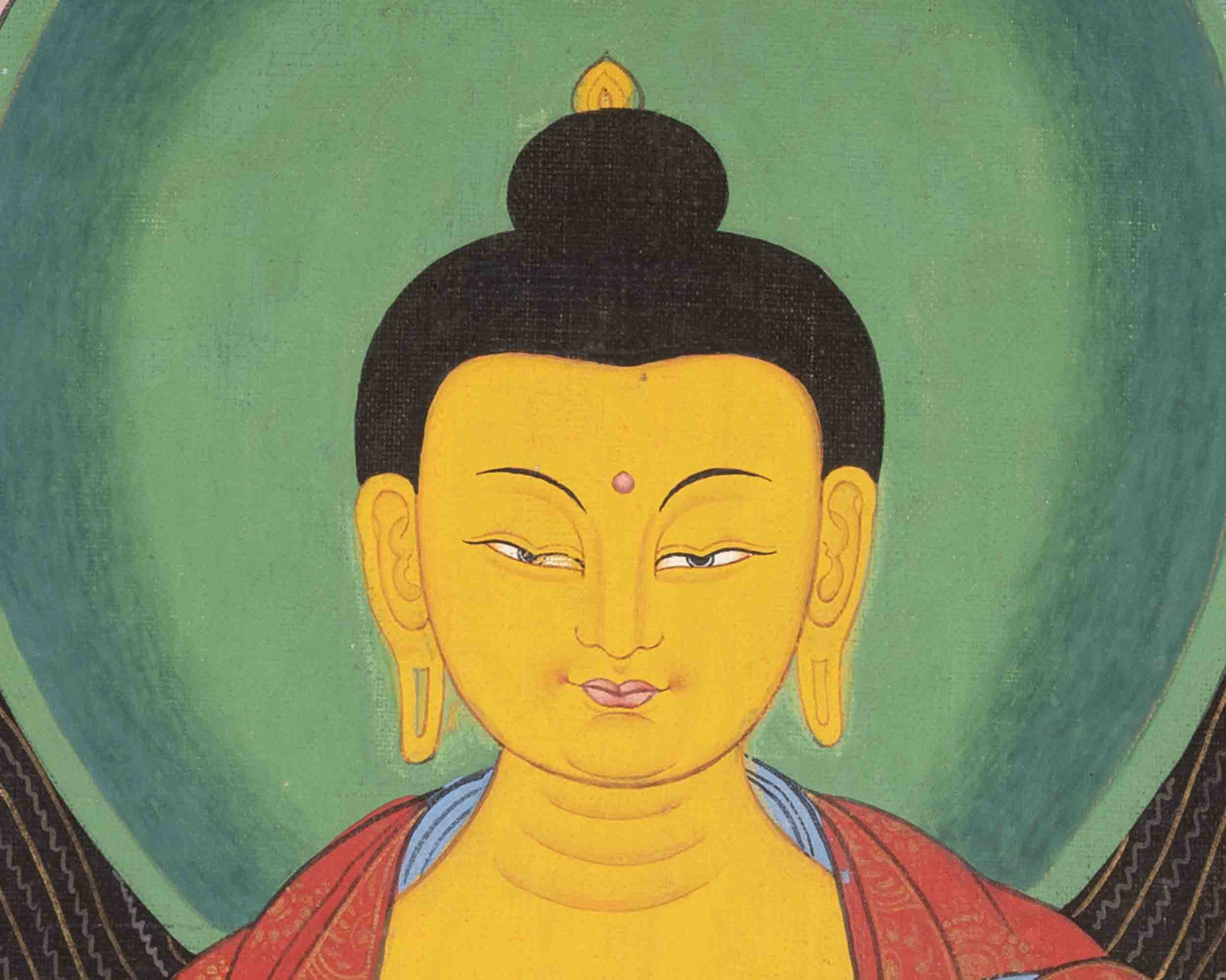 Vintage Shakyamuni Buddha | Traditional Buddhist Thangka | Wall Decors