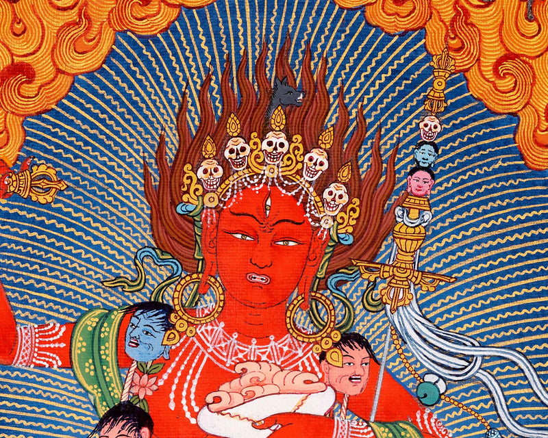 Vajravarahi Thangka Painting | Hand Painted Traditional Dakini Art