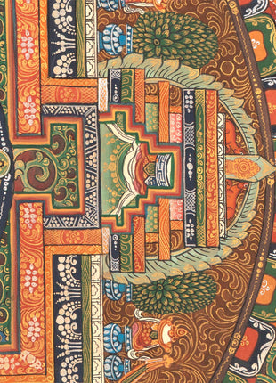 Chenrezig Mandala Thangka | Handpainted Religious Buddhist Art
