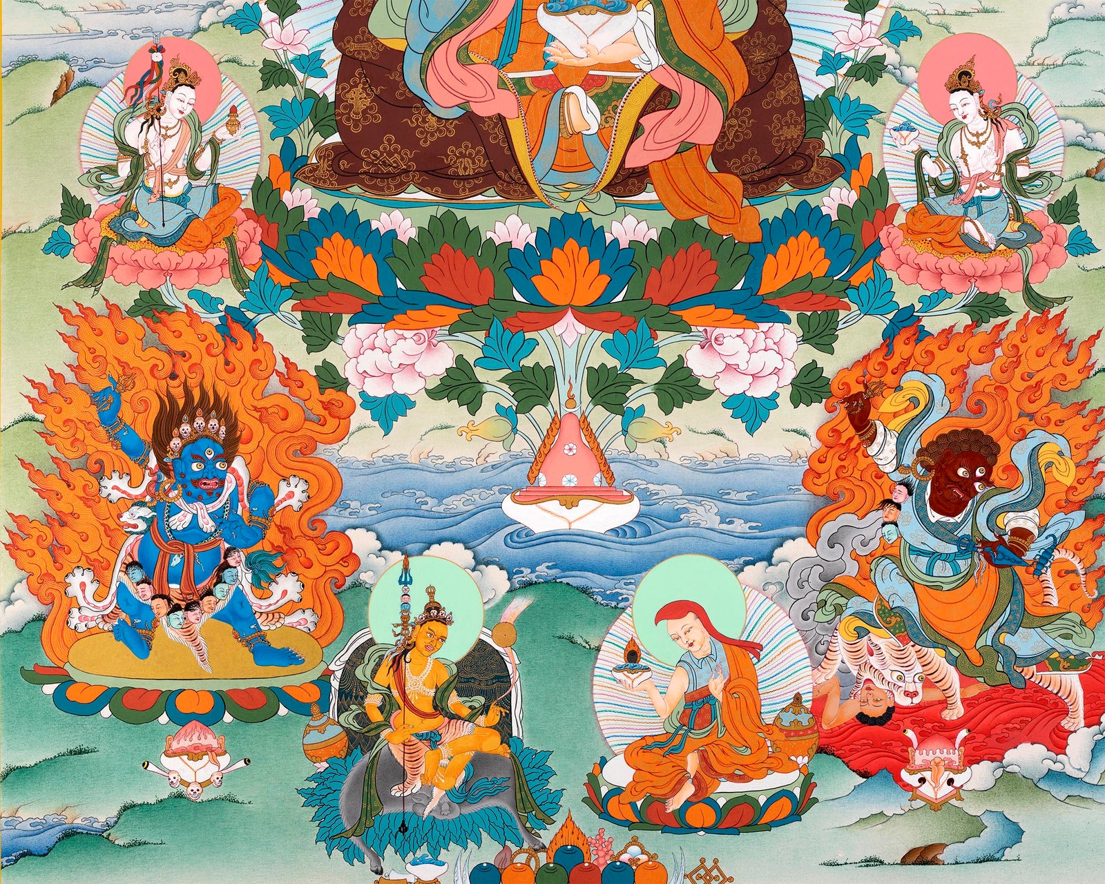 Guru Sangey Thangka | Eight Manifestations Of Padmasambhava