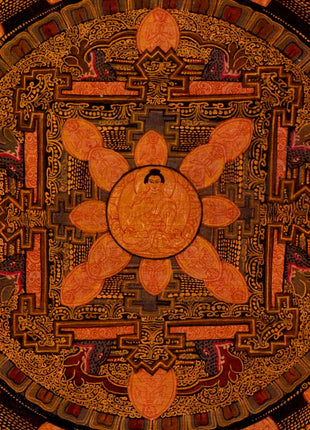 Buddha Mandala Thangka | Traditional Tibetan Artwork | Religious Wall Decors