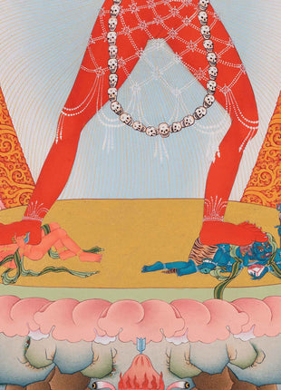 Vajrayogini Art | Tibetan 24K Gold Dakini Painting (includes Brocade)