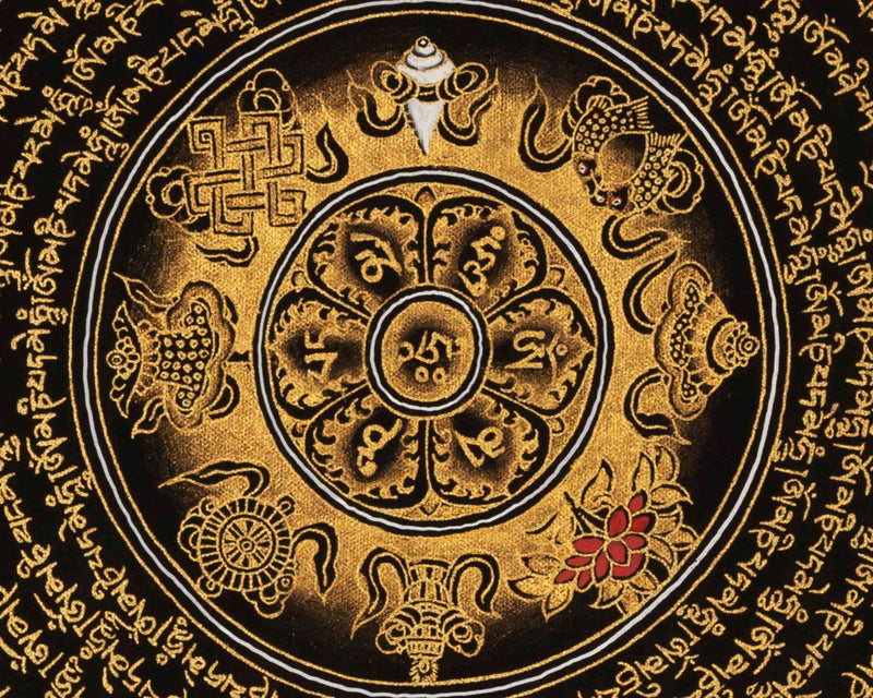 Auspicious Mantra Mandala | Traditional Thangka | Wall Decoration