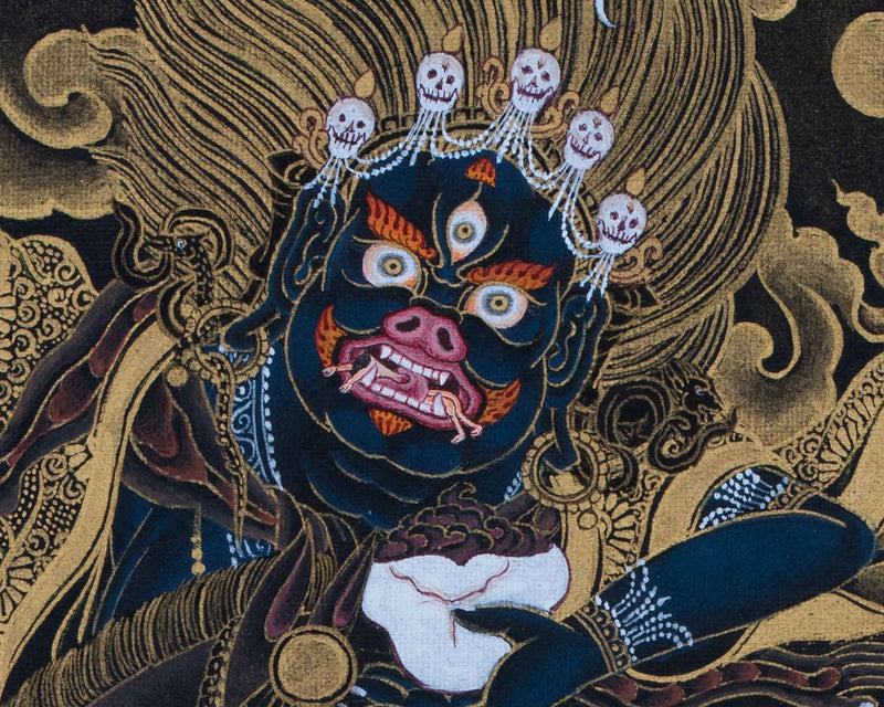 Traditional Art Of Buddhist Dakini Palden Lhamo Empowerment | Tibetan Glorious Goddess Mahakali Thangka