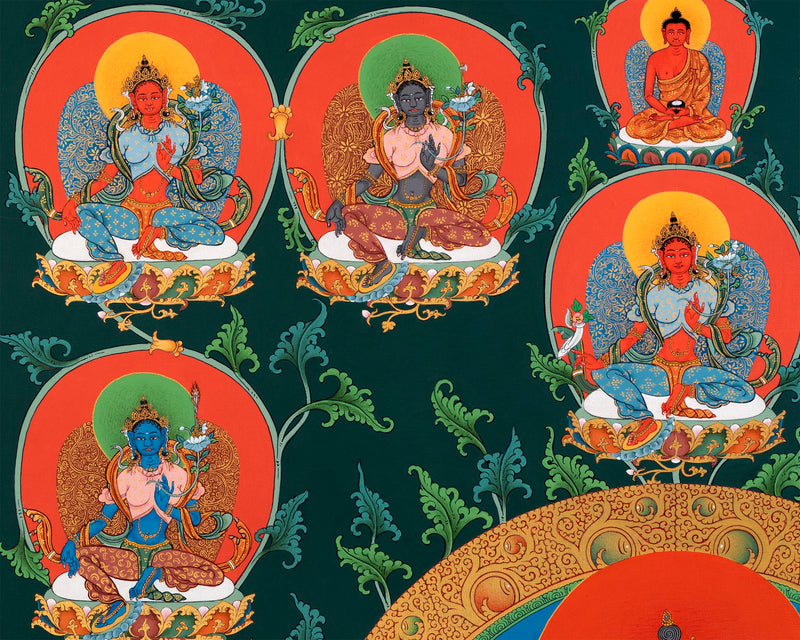21 Tara Thangka | The Mother Bodhisattva Drolma | High Quality Thangka Print