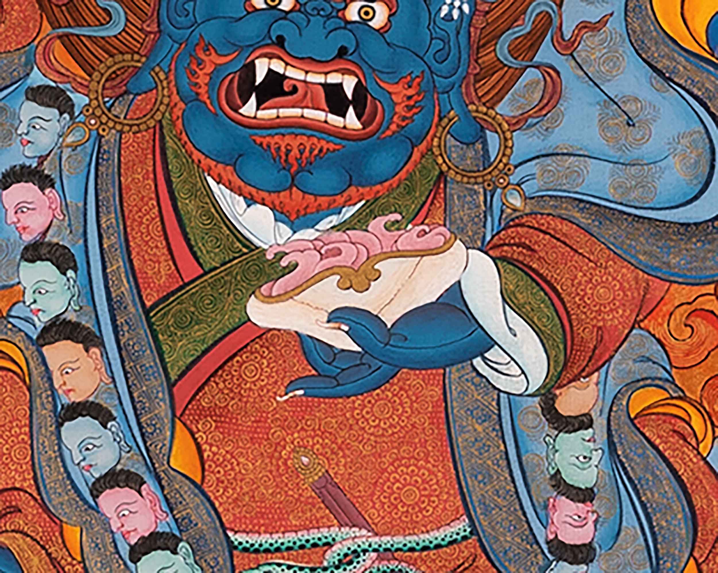 Hand Painted Mahakala Thangka Painting | Tibetan Mahakala Art For Buddhist Practice