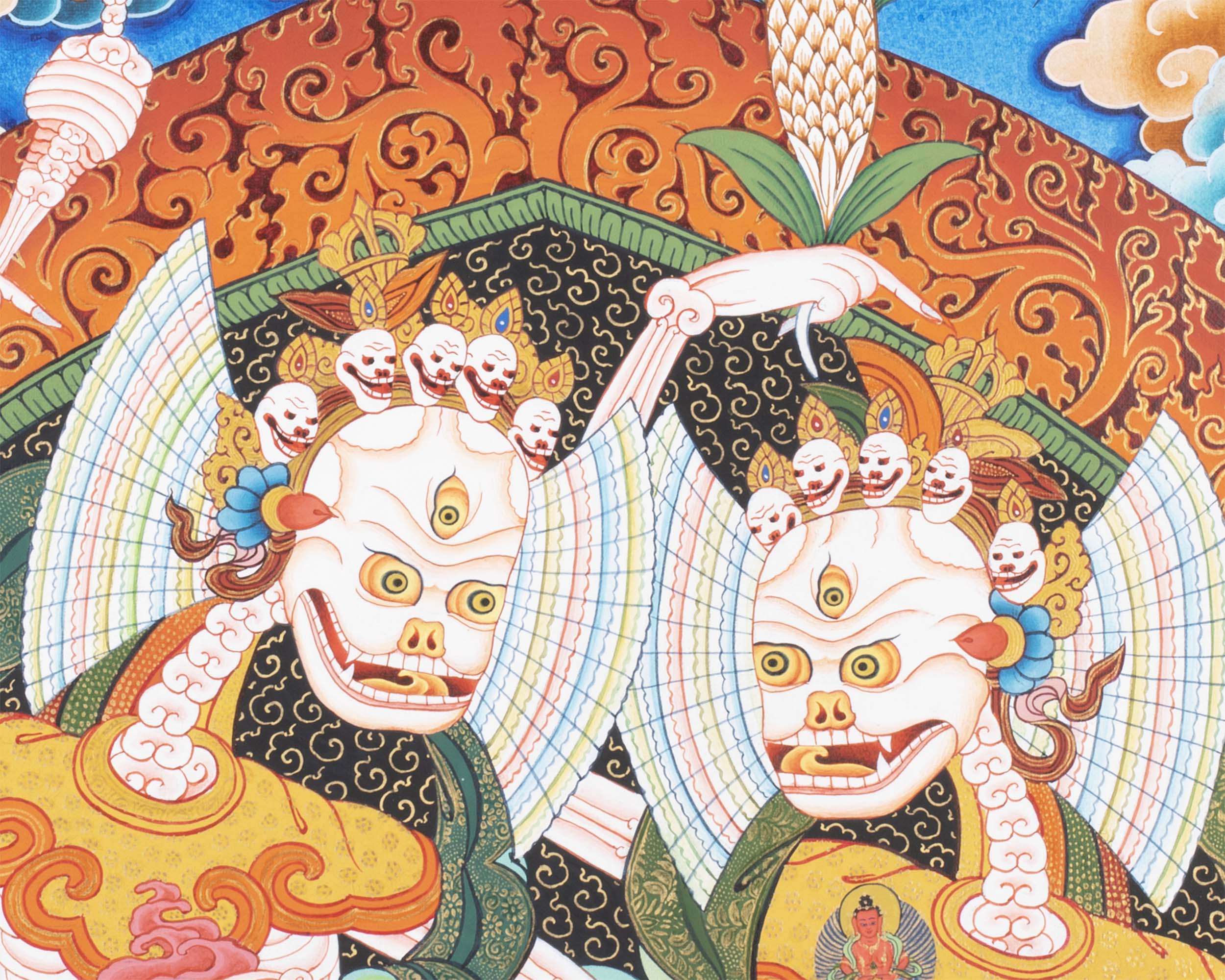 Mahakala Chitipati Print | Religious Handpainted Art