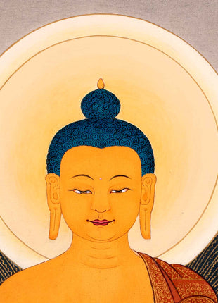 Historical Buddha Shakyamuni Thangka | Traditional Tibetan Buddhist Art