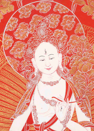 White Tara Thangka | Female Bodhisattva Art | Wall Decors