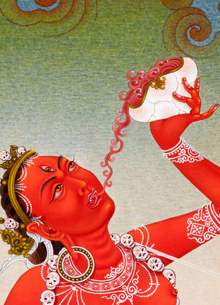 Vajrayogini Thangka Print | The Red Dakini of Vajrayana