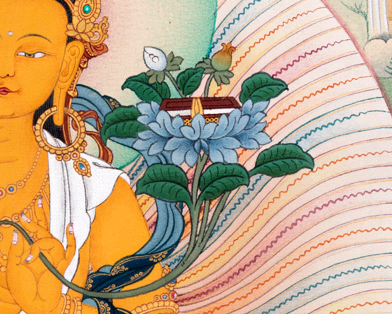 Bodhisattva Thangka | Manjushree With Chenrezig & Vajrapani
