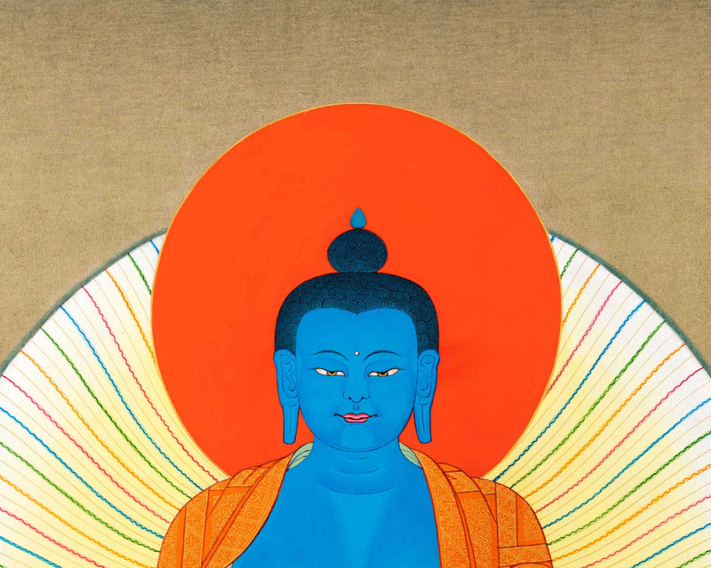 Blue Medicine Buddha Thangka | Hand Painted Buddhist Art