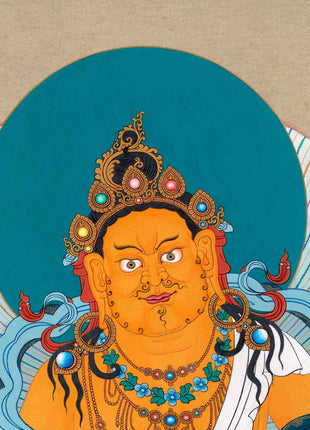 Dzambhala Tibetan Thangka | Traditionally Hand Painted Art