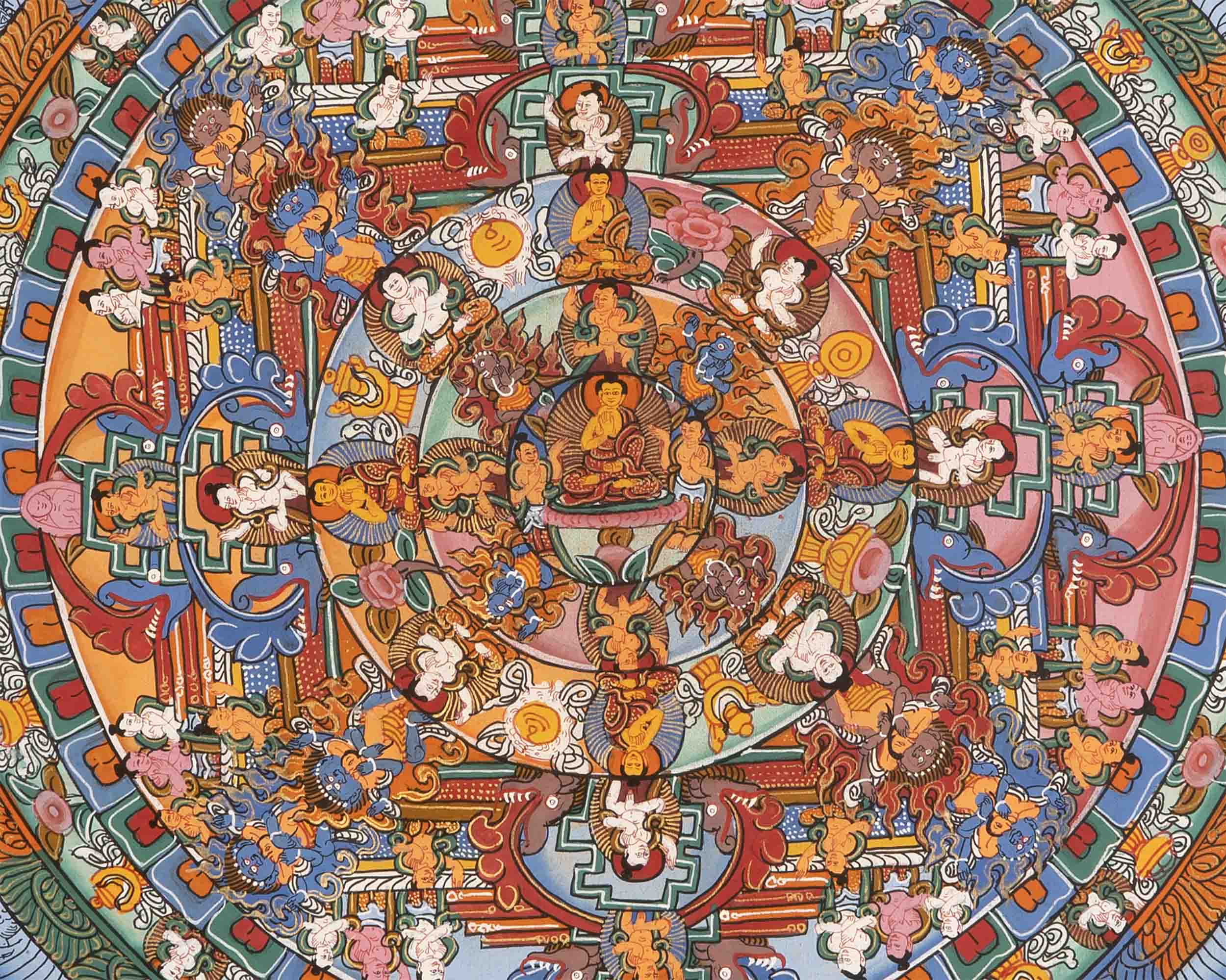 Colourful Buddha Mandala Thangka | Mindfulness Meditation Object