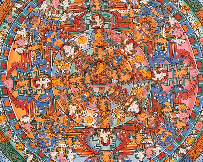 Colourful Buddha Mandala Thangka | Mindfulness Meditation Object