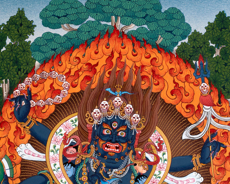 6 Armed Mahakala | Traditional Tibetan Thangka