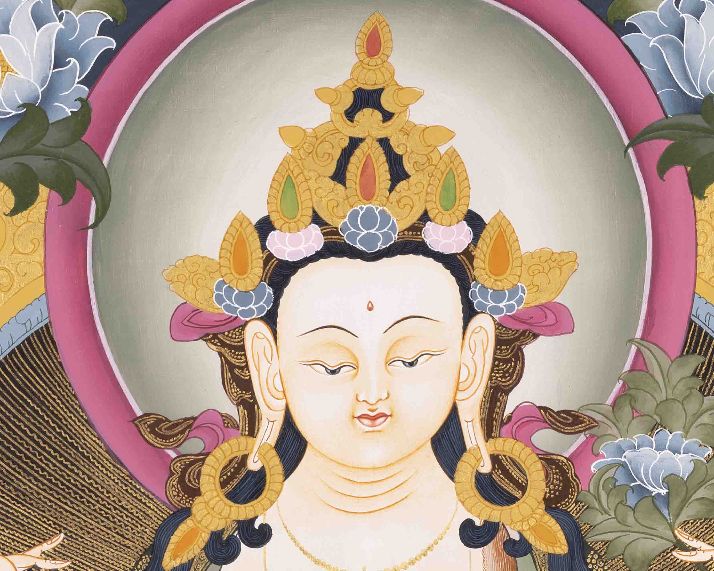 Chenresig Thangka | Avalokiteshvara | Handpainted Religious Art