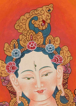 Religious White Tara Thangka | Female Bodhisattva