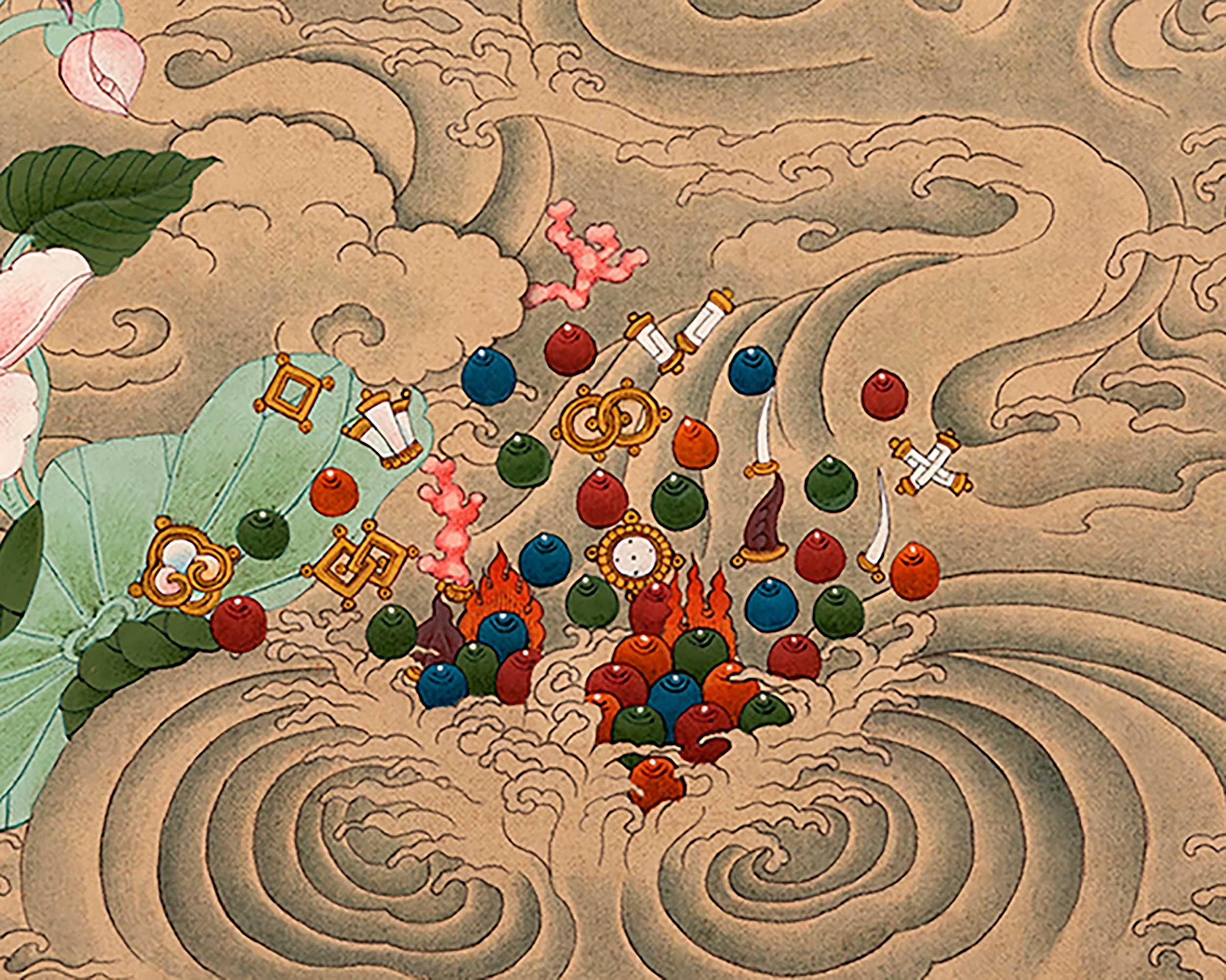 The Green Tara Tibetan Himalayan Thangka | Hand-Painted Buddhist Deity Painting
