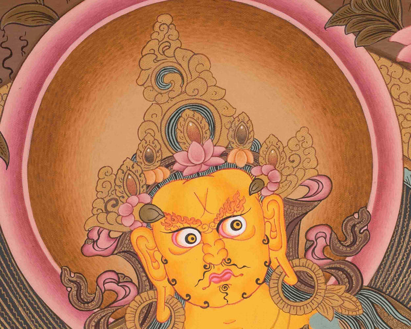 Dzambhala Tibetan Thangka | Religious Buddhist Art | Wall Decors