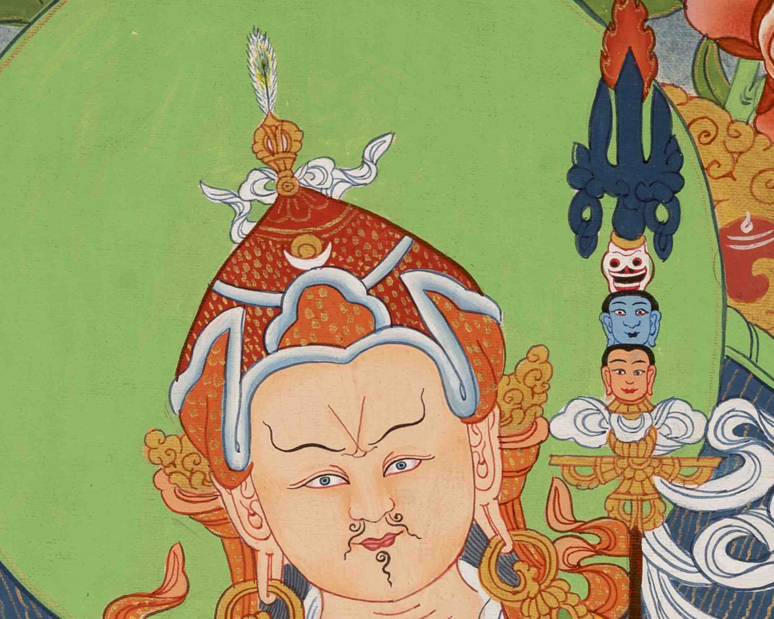 Guru Padmasambhava Thangka | Religious Painting | Wall Decors