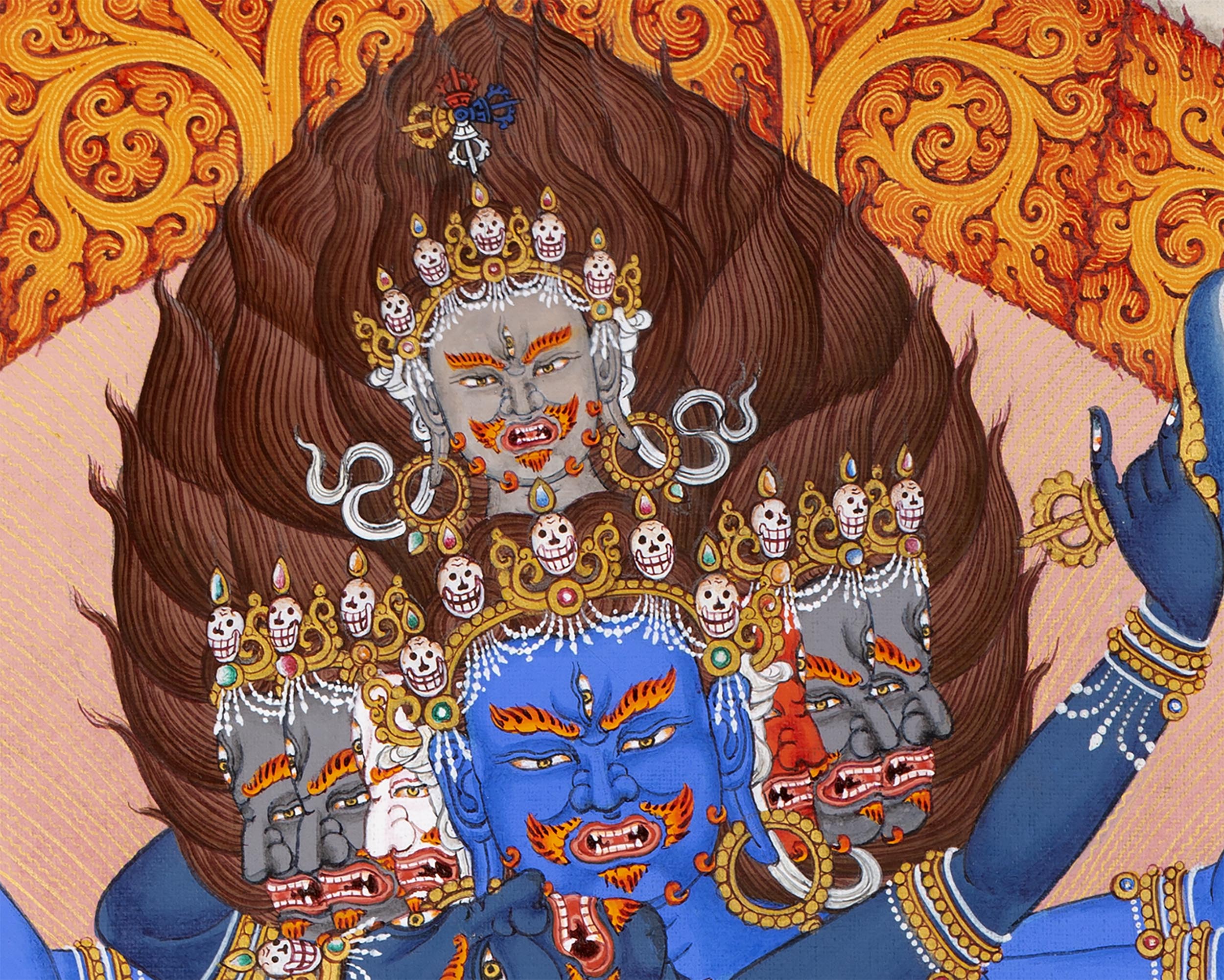 Hevajra With Consort Nairatmya Thangka Print | Buddhist Yidam Art